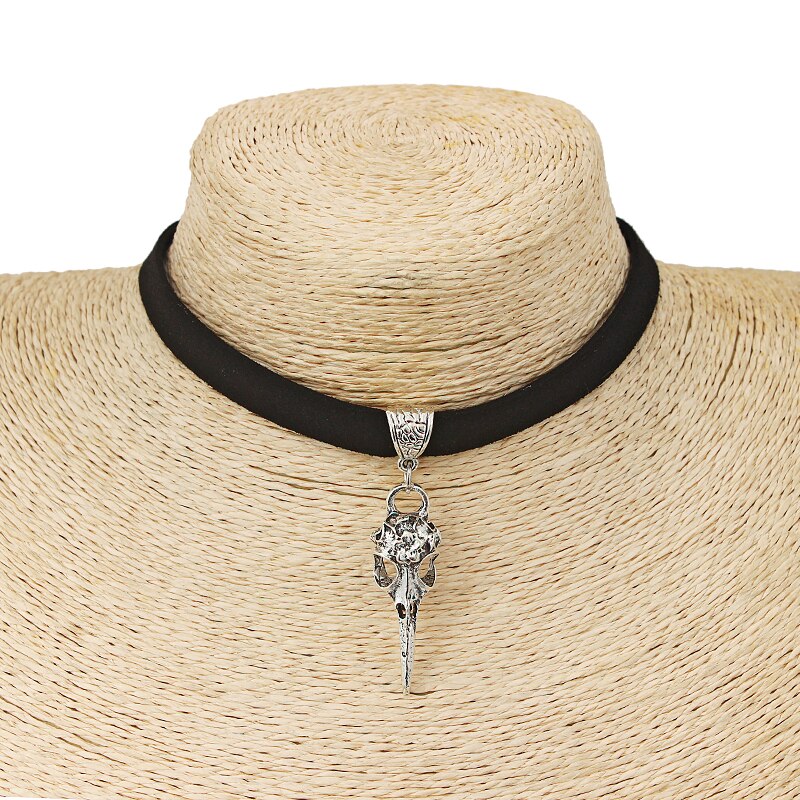 Skull Bird Choker Necklace