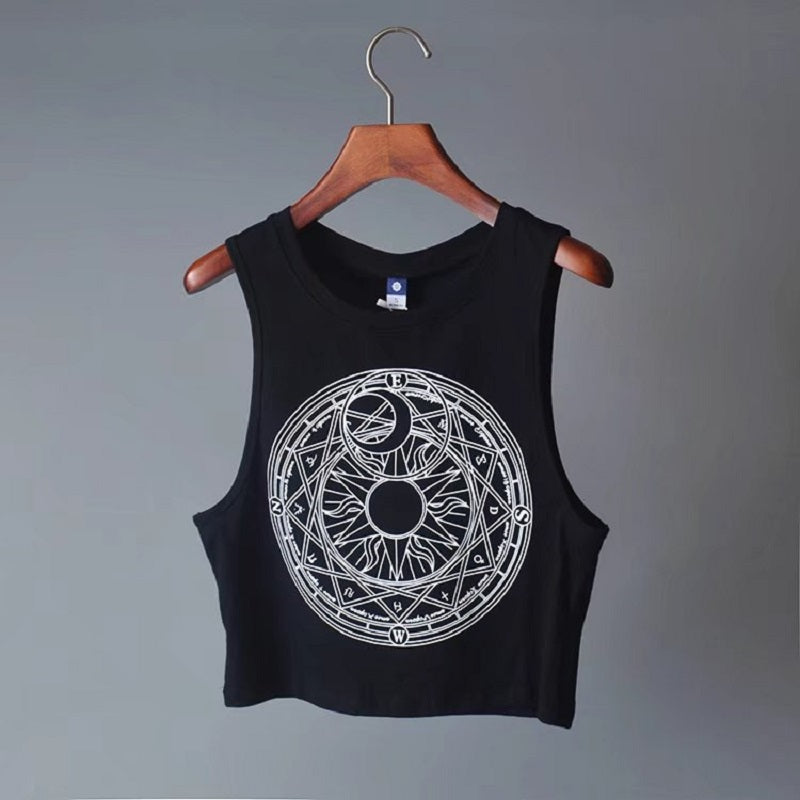 Womens Tanks Symbols Moon Sun
