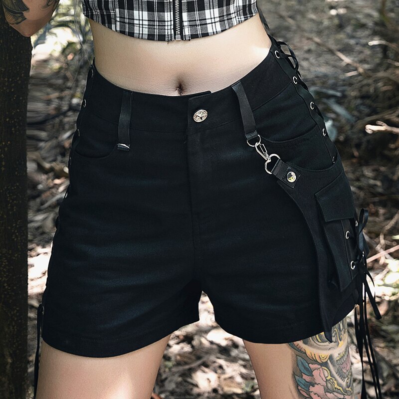 Women High Waist Shorts Gothic