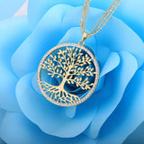 Tree of Life Yggdrasil Pendant Round Crystal Viking