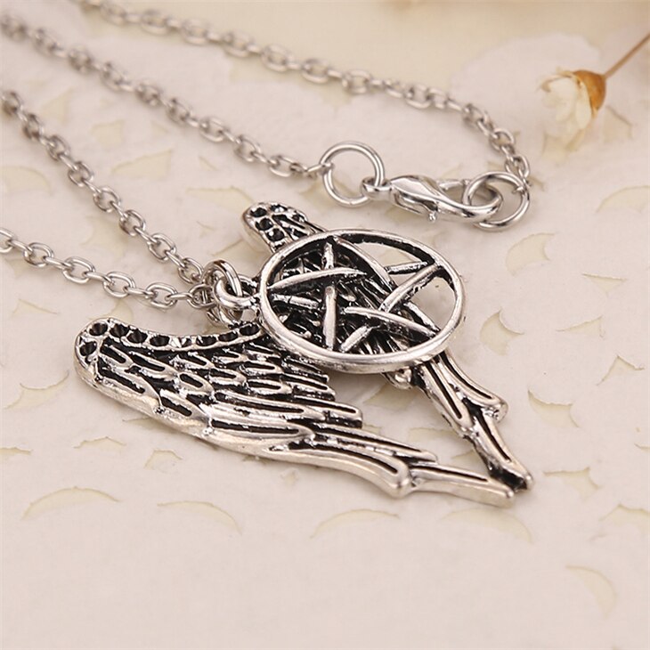 Pentacle Castiel Angel Wings Vintage Jewelry