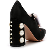 Shoes High Quality Famous Stud Heels Crystal Black