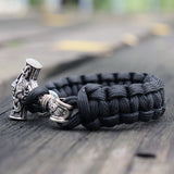 Men Viking Mjolnir Leather Bracelet