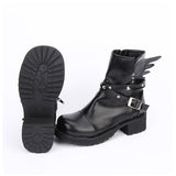 Punk Leather Wings Boots