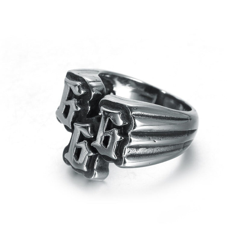 Stainless steel 666 ring