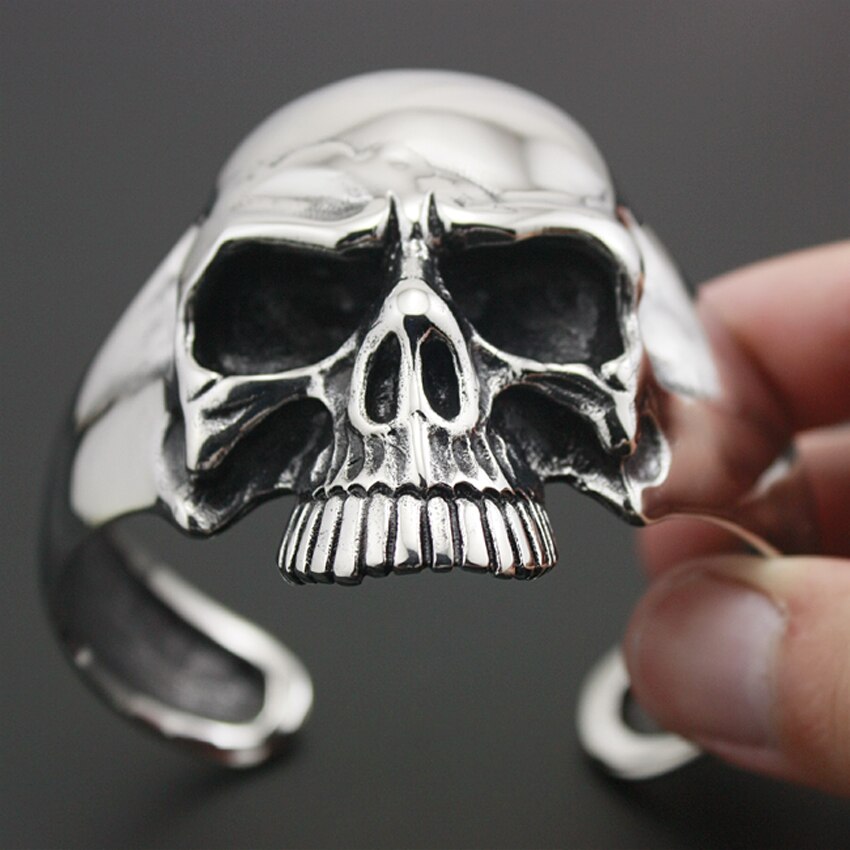 Stainless Steel Skull Mens Bracelet