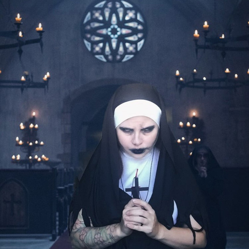 Halloween Costumes Horror Nun Set
