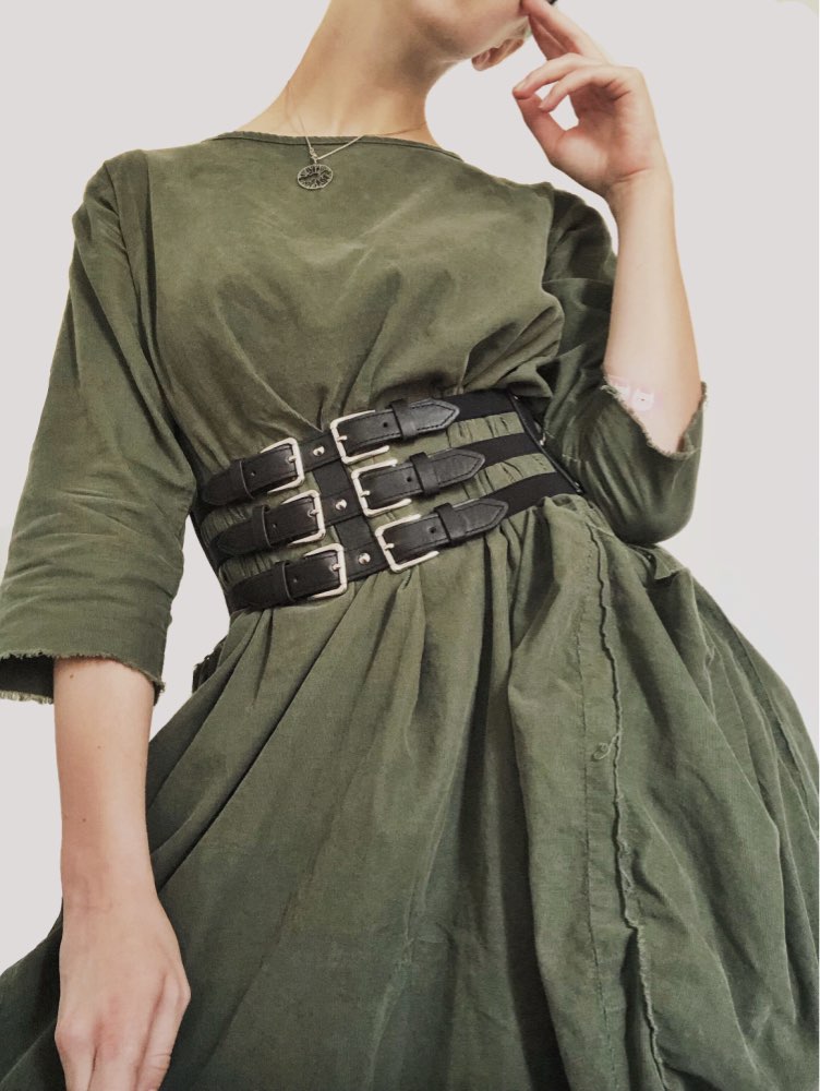 Punk Style PU Black Belts