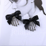 Ribbon Bowknot Skull Hand Hairpins