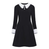 Vintage Dress Women Black Autumn