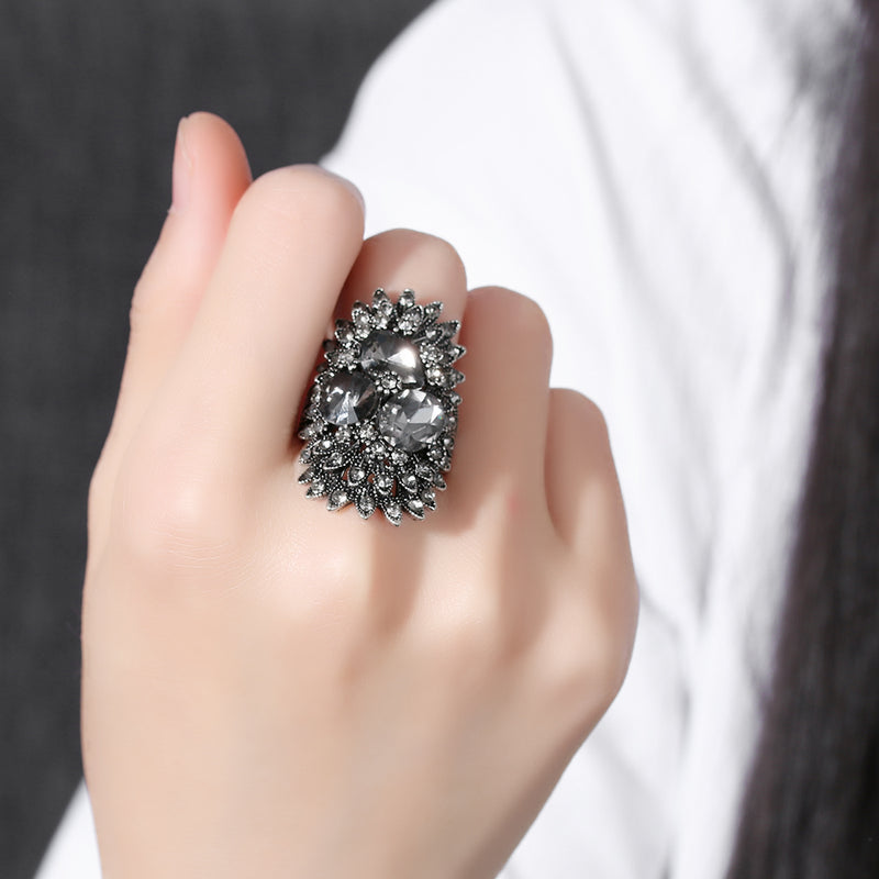 Gray Glass Rings For Women