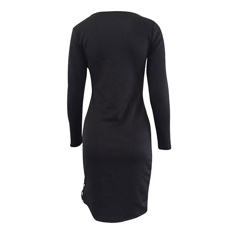 Gothic Black Dress Sexy V-neck