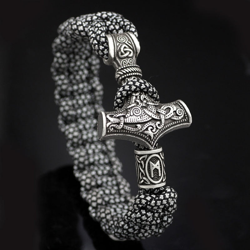 Vintage Silver Rope Braided Viking Bracelets