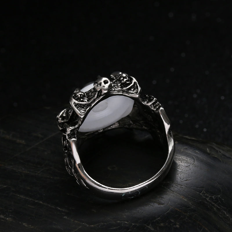 Men Claw Blue Evil Eye Skull Ring