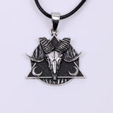 Goat Skull Amulet Triangle Pendant Necklace