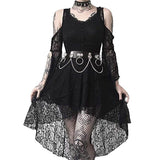 Dress Gothic Lace Dress Ruffle Off Shoulder