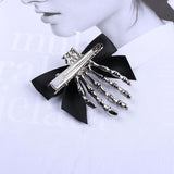 Ribbon Bowknot Skull Hand Hairpins