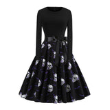 Gothic Halloween Vintage Dresses Pullover Skull