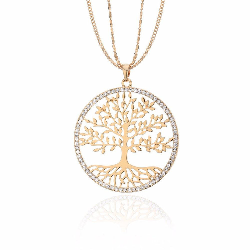 Tree of Life Yggdrasil Pendant Round Crystal Viking