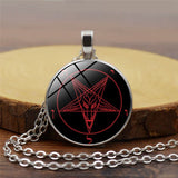 Red Pentagram Wicca Pendant Necklace