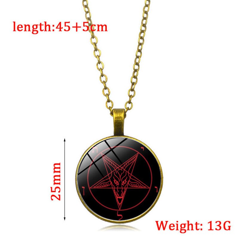 Red Pentagram Wicca Pendant Necklace