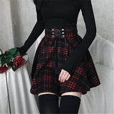 Vintage Black and Red Plaid Skirt