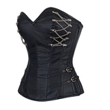 Faux Leather Black Corset