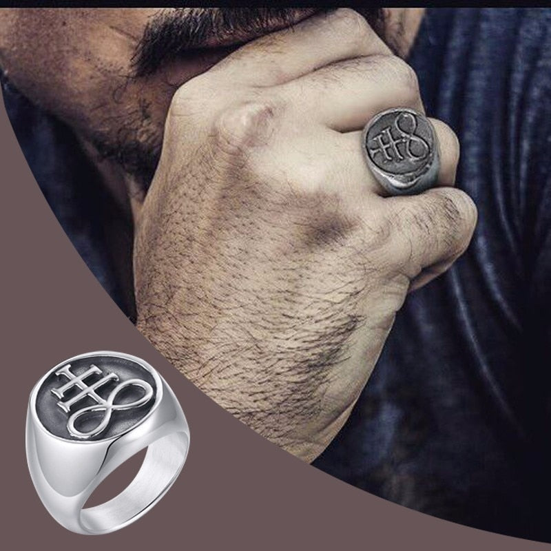 Stainless Steel Church of Satan Male Jewelry
