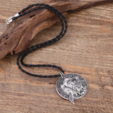 Odin's and Crow Runic Viking Pendant Necklace