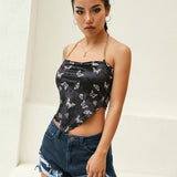 Butterfly Print Camisole Halter