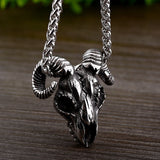 Stainless steel Vikings Sheep head pendant necklace jewelry for man