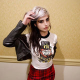 Gothic Graphic Print Top Tees
