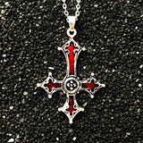 Red Red Inverted Cross Pendant