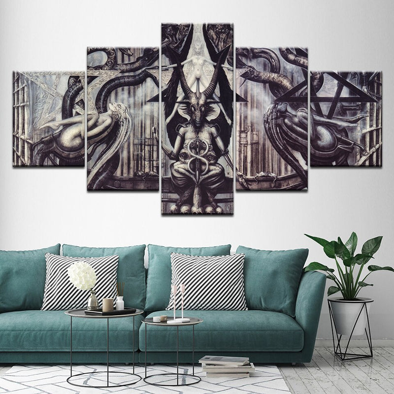 Painting Art Baphomet 5 Pieces Wallpapers