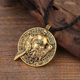 Odin's and Crow Runic Viking Pendant Necklace