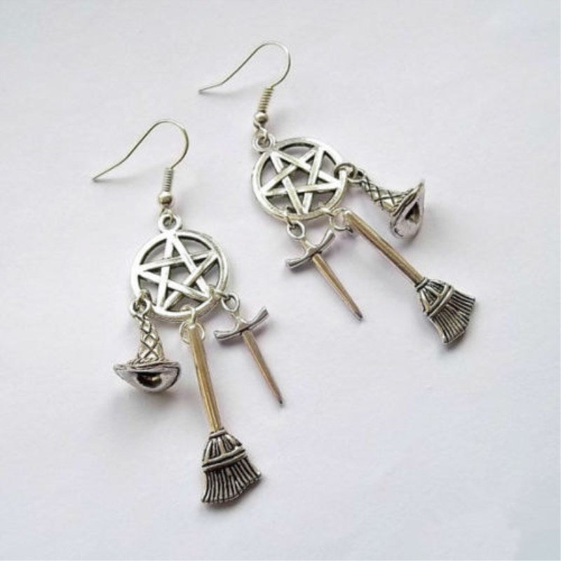 Pentacle Drop Earring