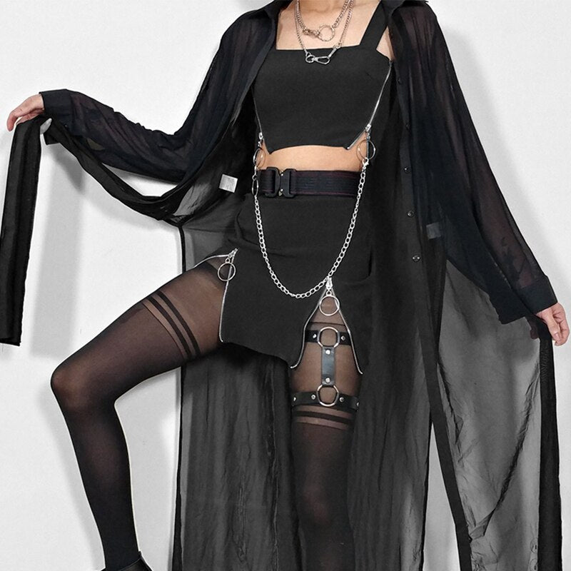 Mini Skirt Sexy Crop Top Two Pieces Sets