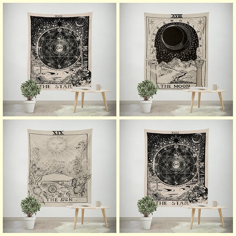 Tarot Hanging Tapestries Sun Star Moon