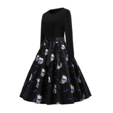 Gothic Halloween Vintage Dresses Pullover Skull