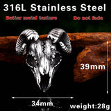 Stainless steel Vikings Sheep head pendant necklace jewelry for man