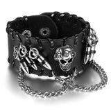 Leather Bracelet Skull - Bullet - Lion