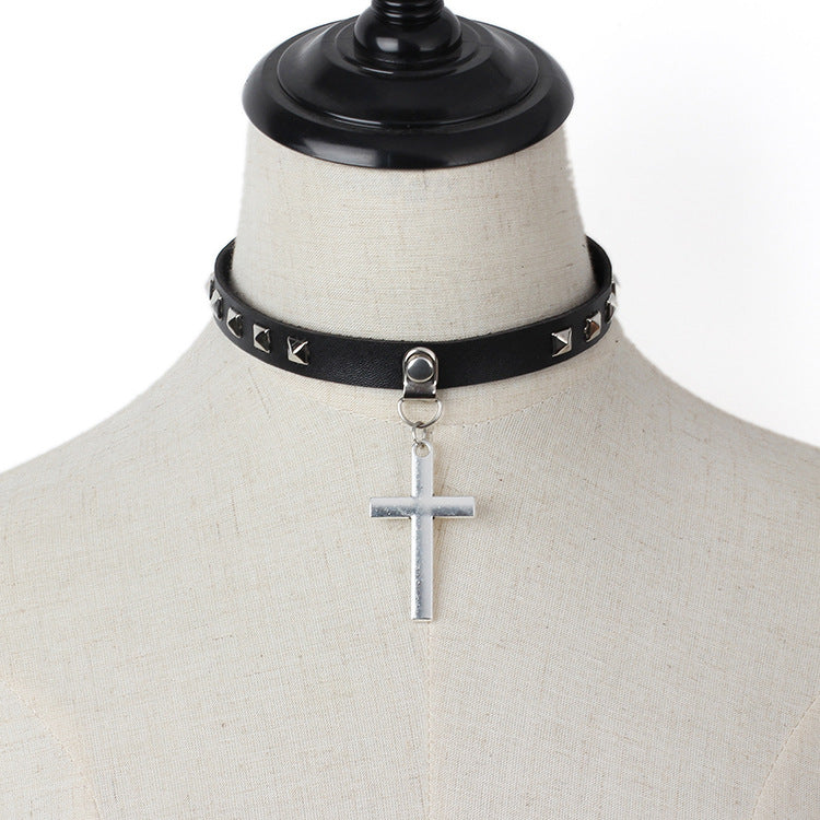 Spike Choker Gothic PU Leather