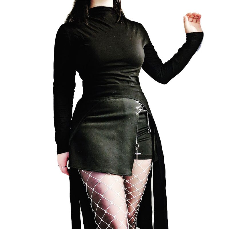 Street Wear Long Sleeve Bodycon Dress