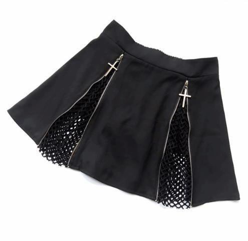 Mini Skirts Cross Zipper Gothic