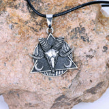 Goat Skull Amulet Triangle Pendant Necklace