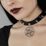 Gothic Choker Metal Pentagram