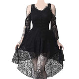 Dress Gothic Lace Dress Ruffle Off Shoulder