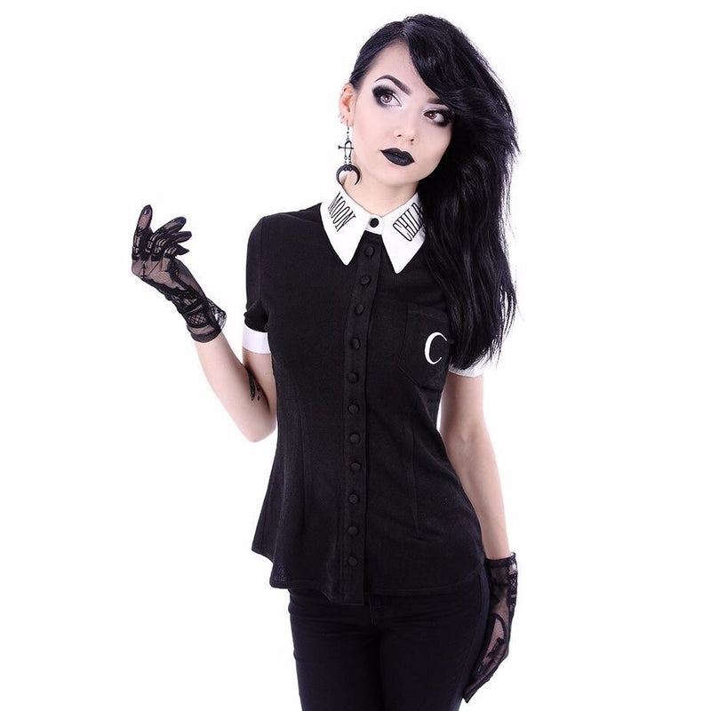 Crescent Moon Printed Black