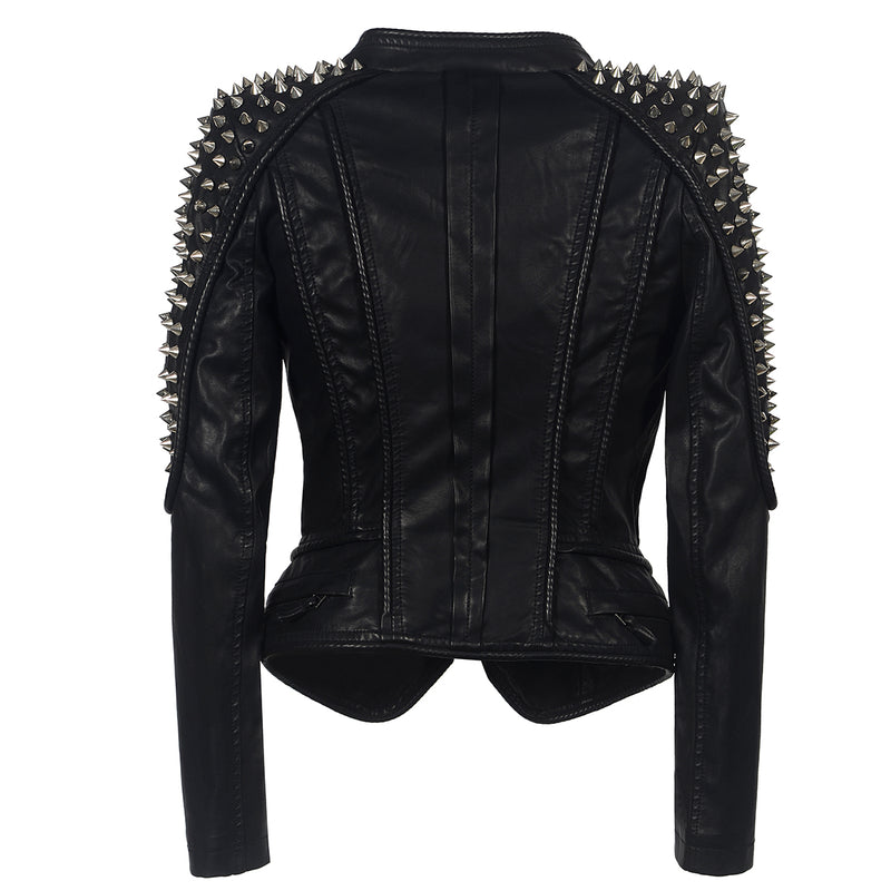 Punk Rivet Faux Leather PU Jacket