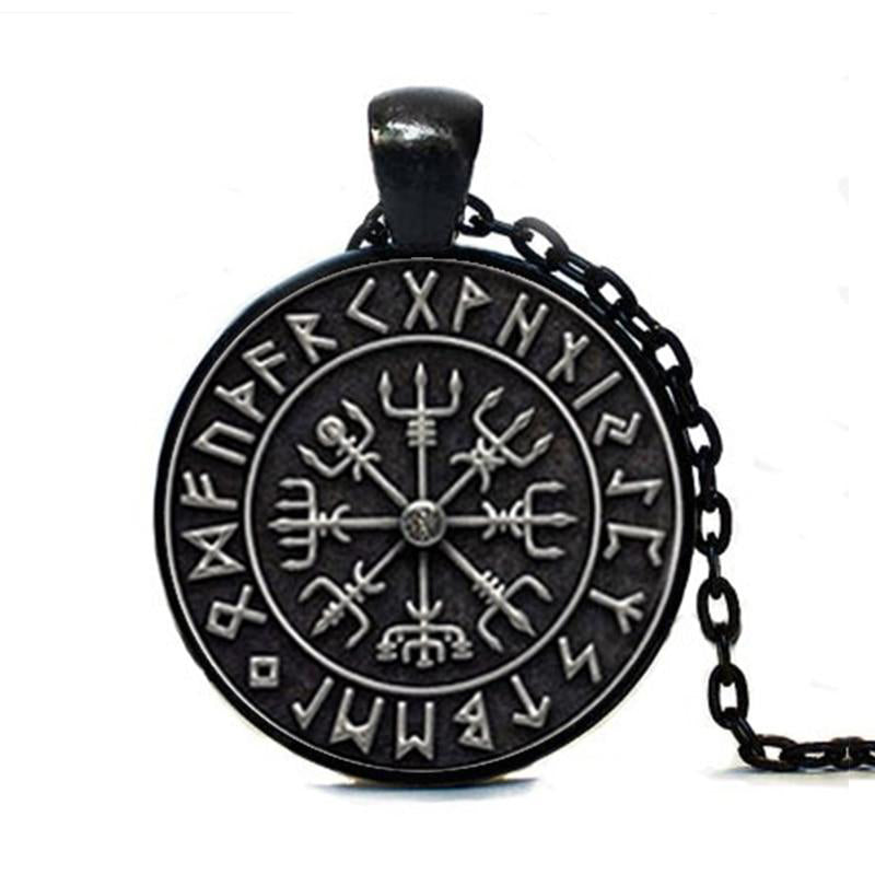 Glass Pendant Vegvisir Viking Compass